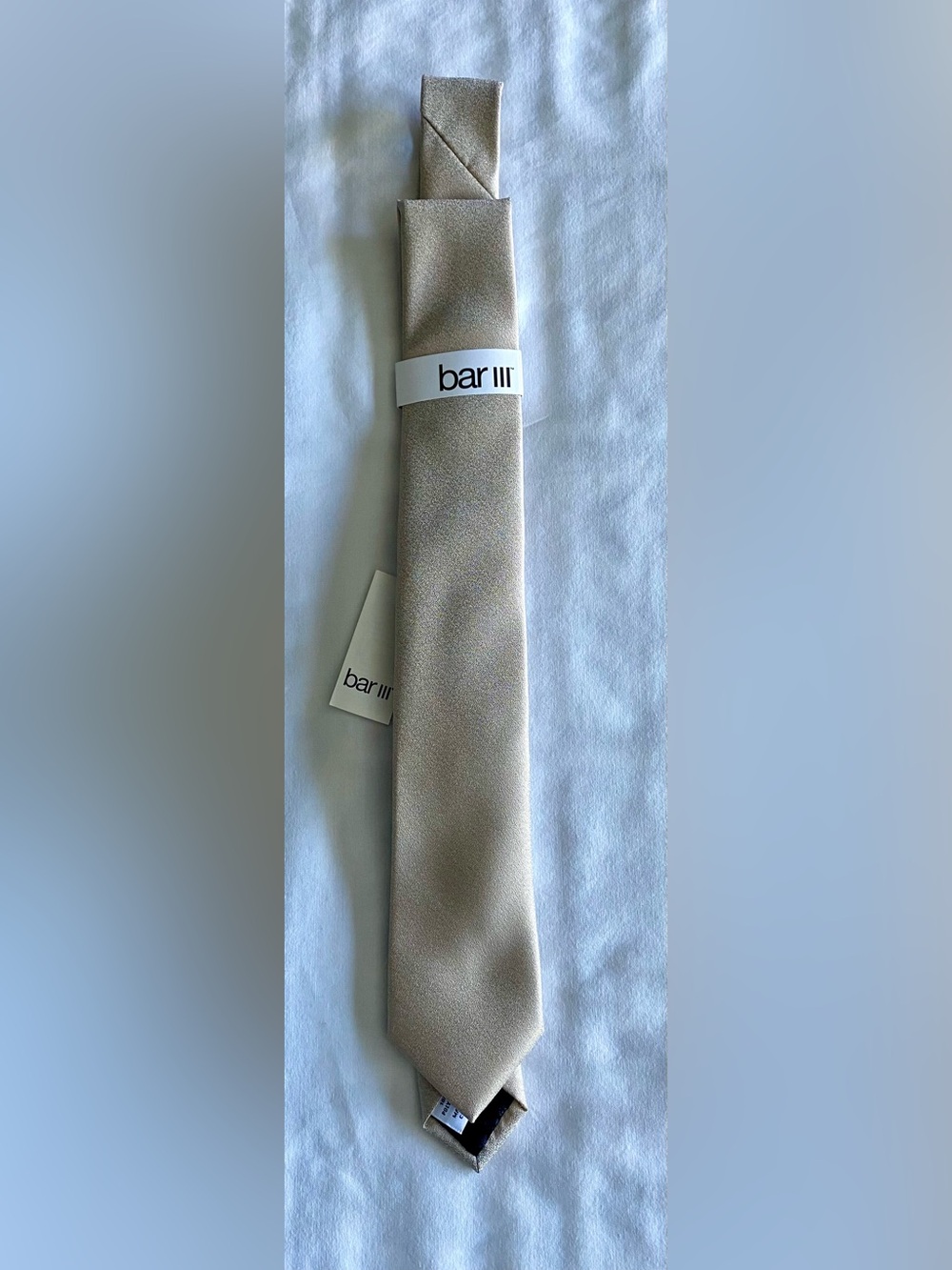 Bar III Men's Light Taupe Satin Tie